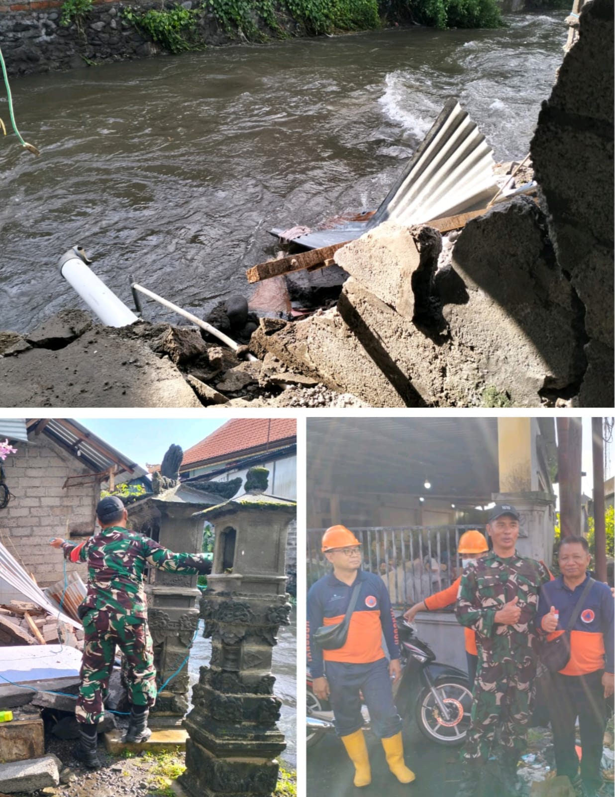 Hujan Lebat Akibatkan Sungai Candigara Meluap, Tembok Penyengker dan Kamar Mandi Warga Roboh dan Hanyut